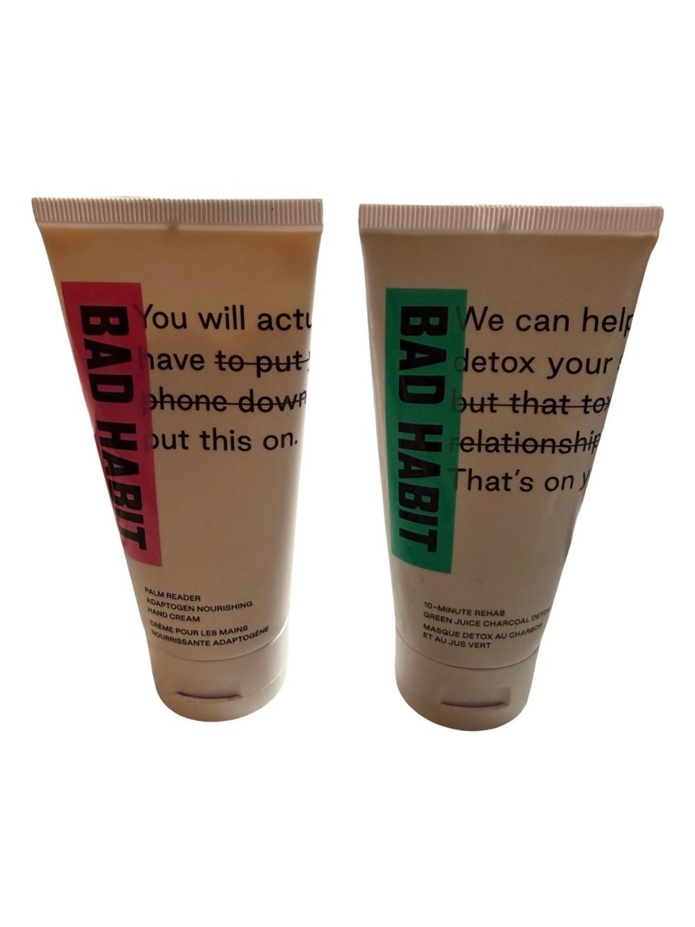 Bad Habit Set: Palm Reader Adaptogen Hand Cream & 10-Minute Rehab Detox Mask
